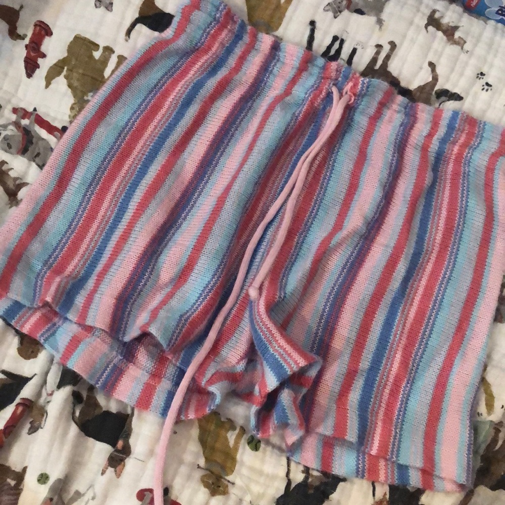 Pastel Striped Lounge Shorts🍒